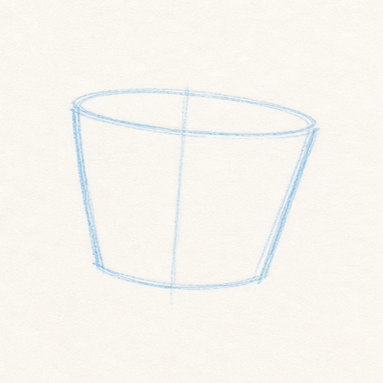 Block the bucket stage for how to draw a beach bucket