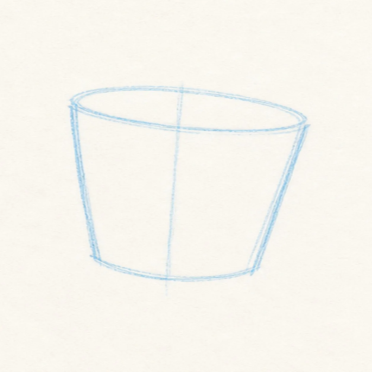 Block the bucket stage for how to draw a beach bucket