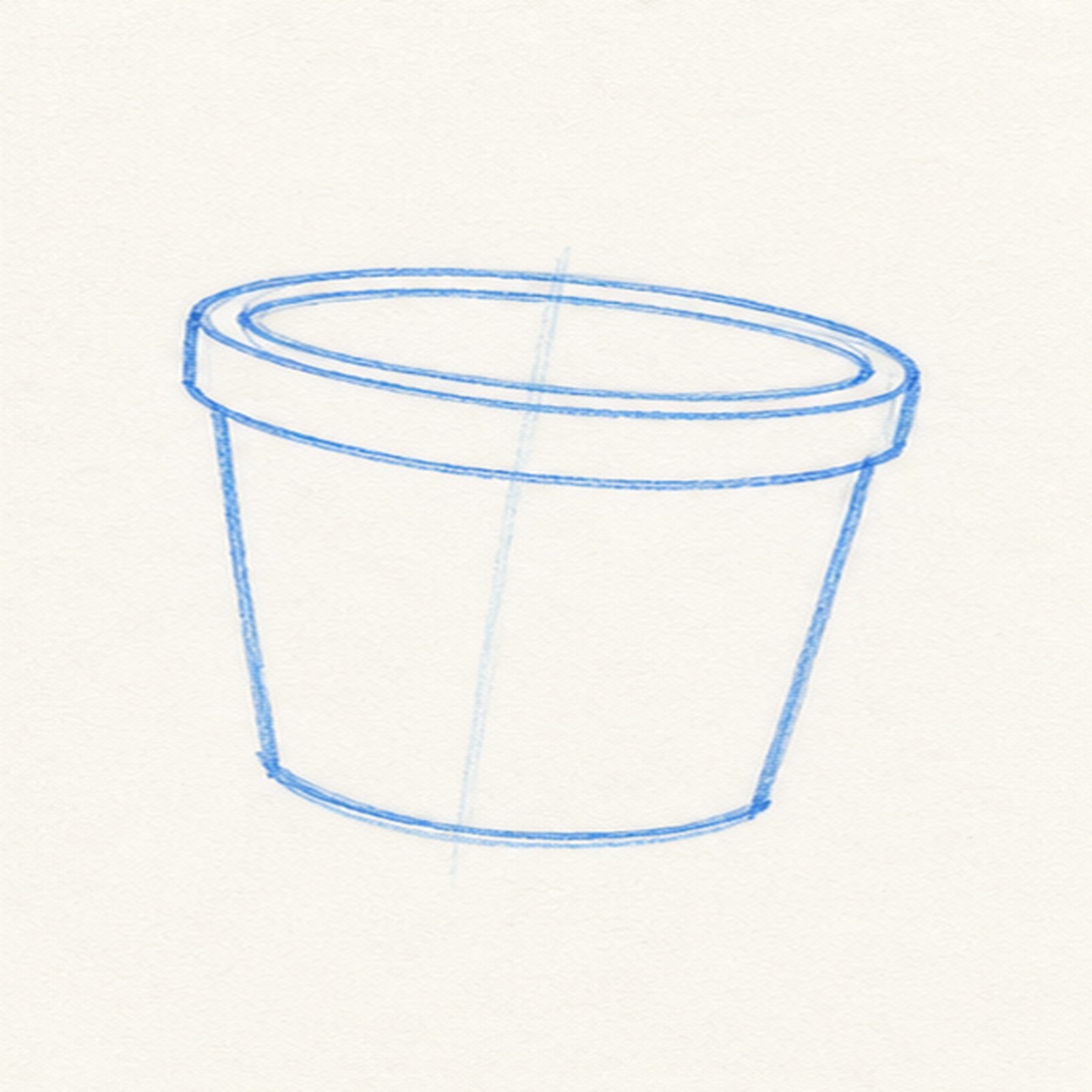 Add rim and base stage for how to draw a beach bucket