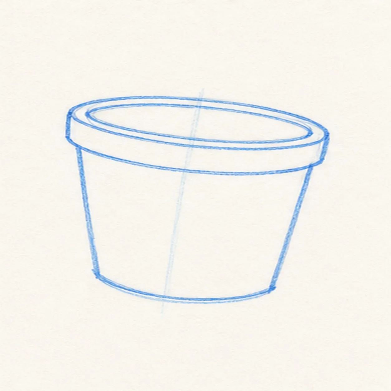 Add rim and base stage for how to draw a beach bucket