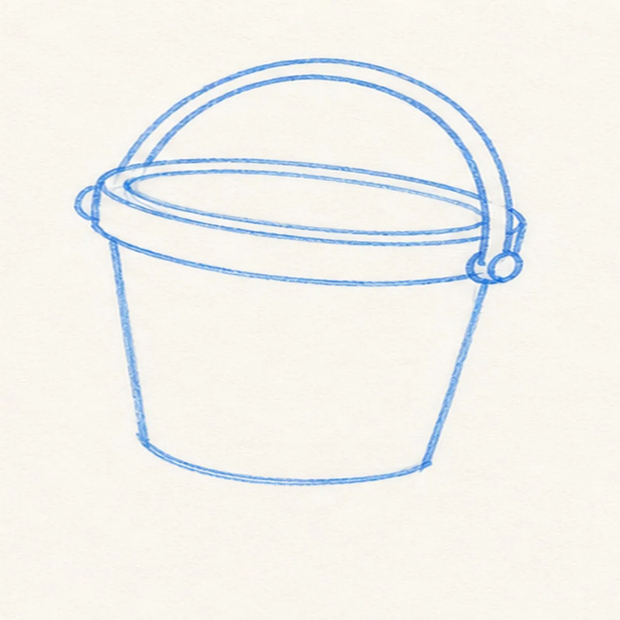 Swing the handle stage for how to draw a beach bucket