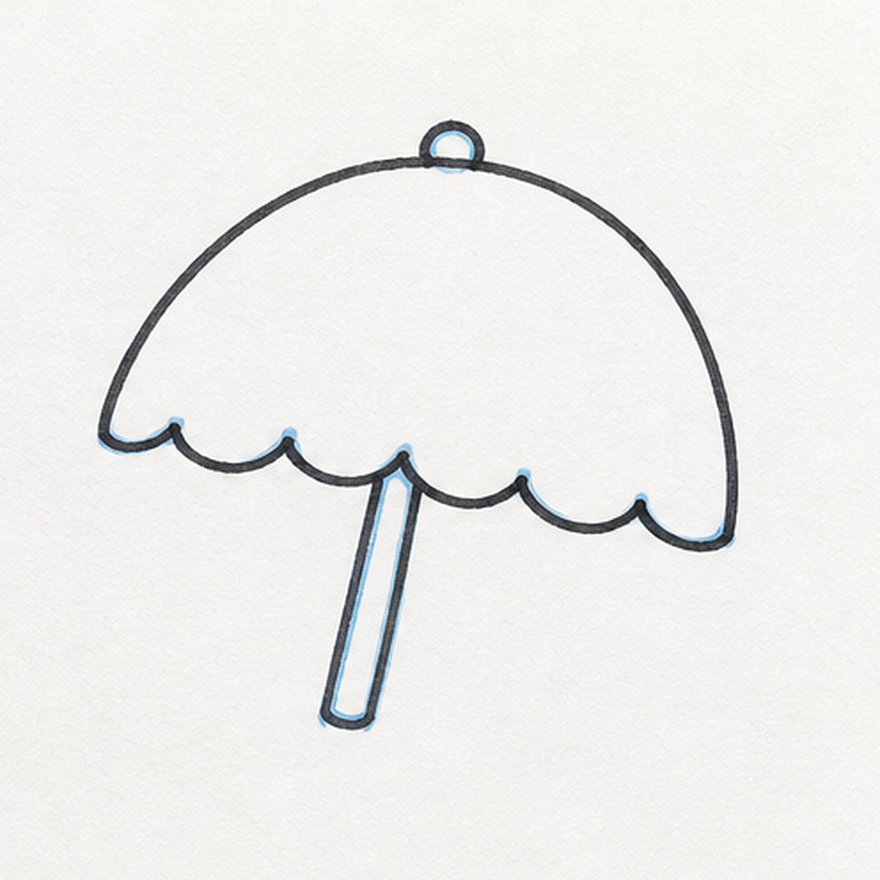 Drop the pole stage for how to draw a beach umbrella