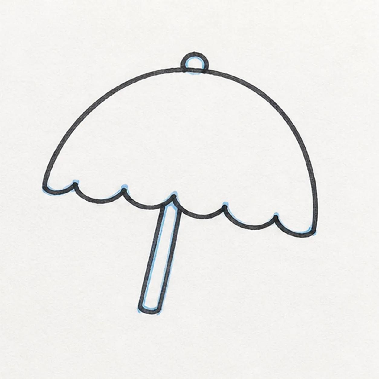 Drop the pole stage for how to draw a beach umbrella