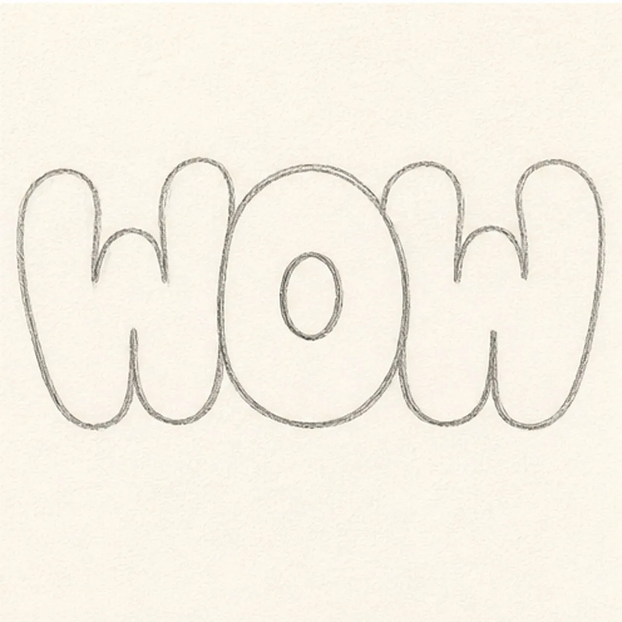 Bubble the letters stage for how to draw a WOW doodle