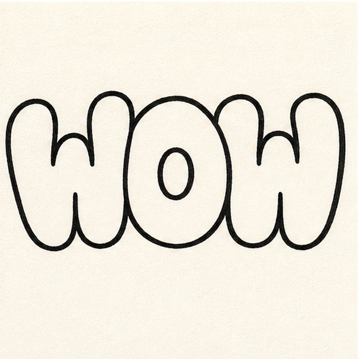 Ink the word stage for how to draw a WOW doodle