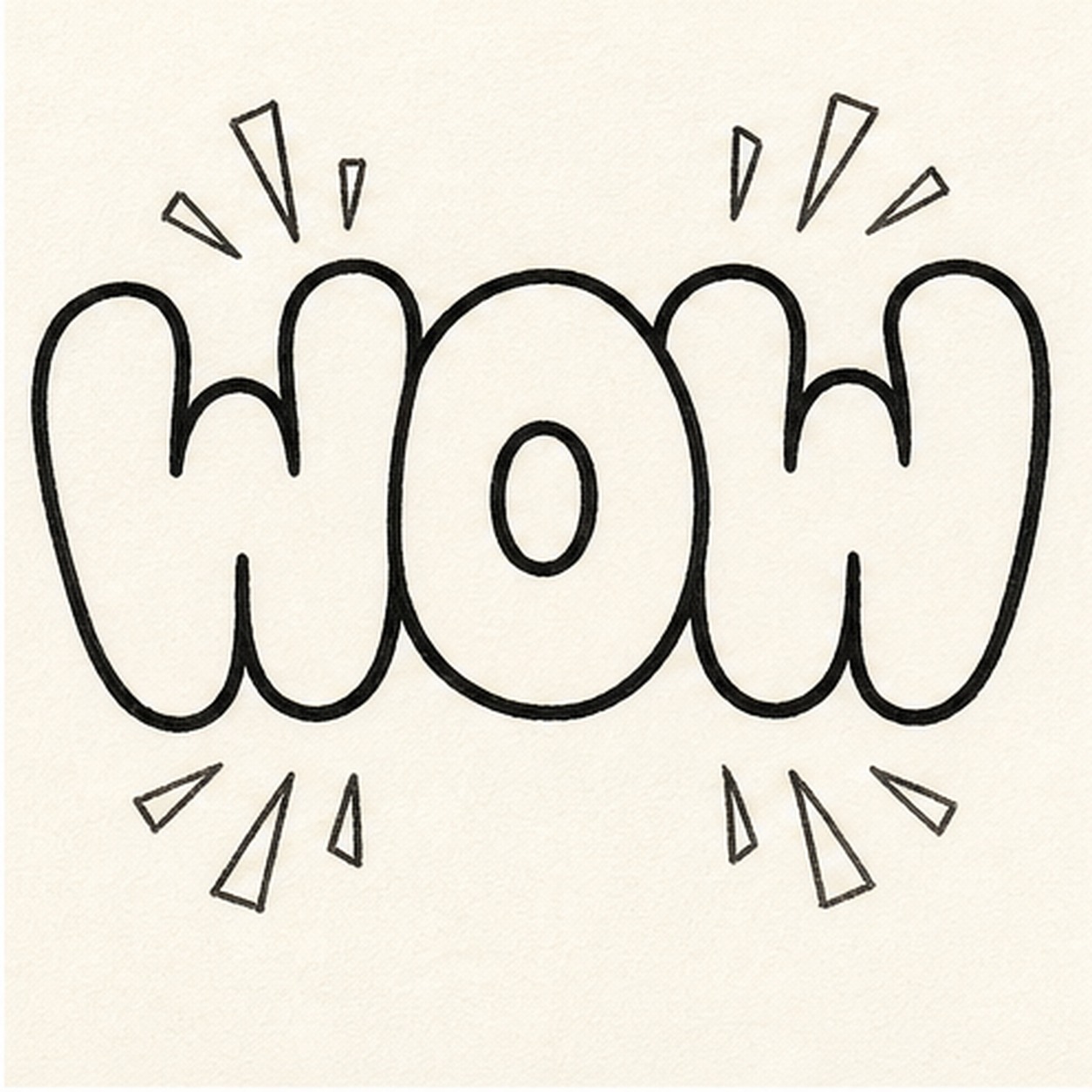 Pop the burst marks stage for how to draw a WOW doodle