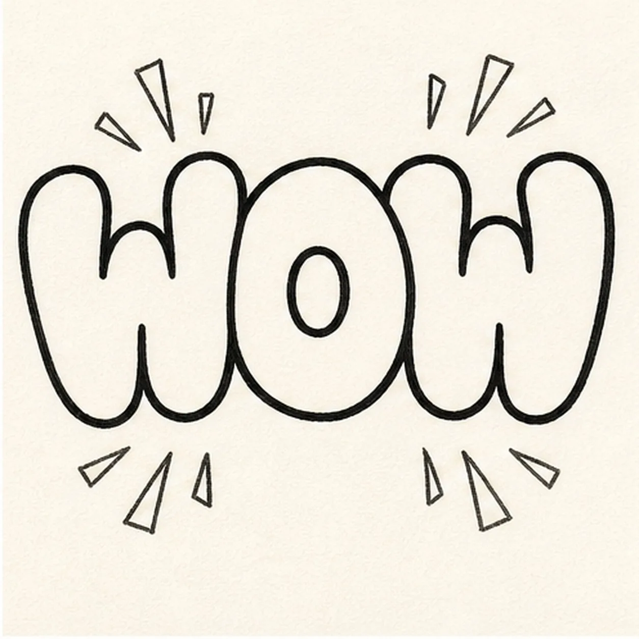 Pop the burst marks stage for how to draw a WOW doodle