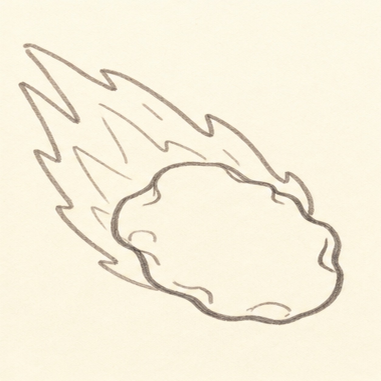 Bump out the rock stage for how to draw an asteroid doodle