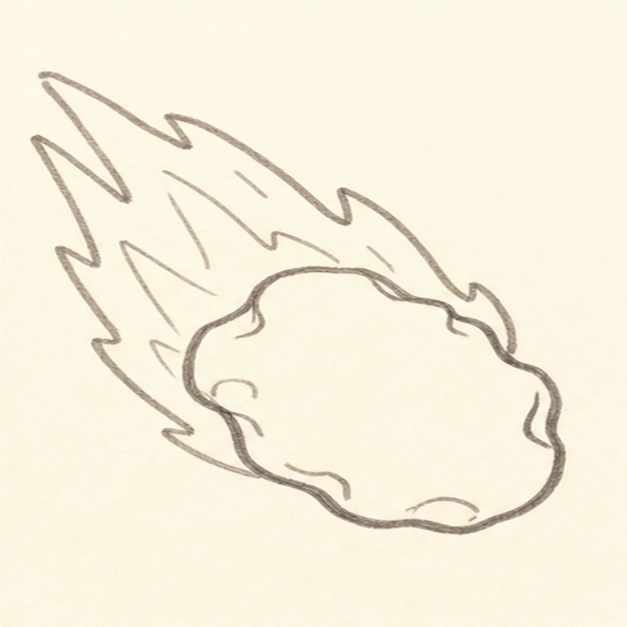 Bump out the rock stage for how to draw an asteroid doodle