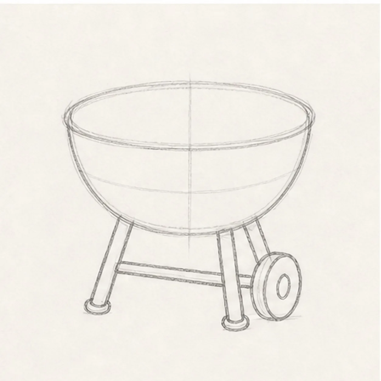 Set legs and wheels stage for how to draw a grill doodle