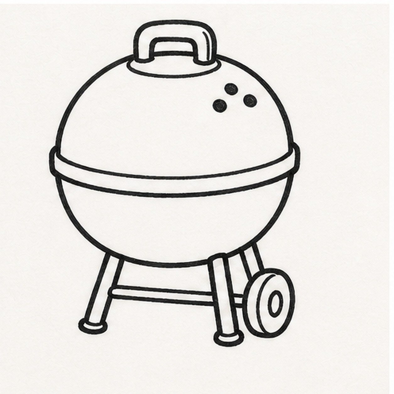 Add handle and vent stage for how to draw a grill doodle