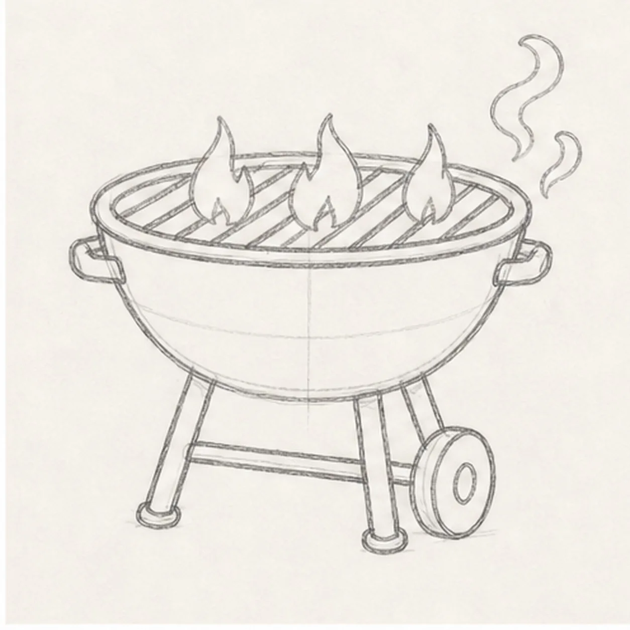 Add grate and smoke stage for how to draw a grill doodle