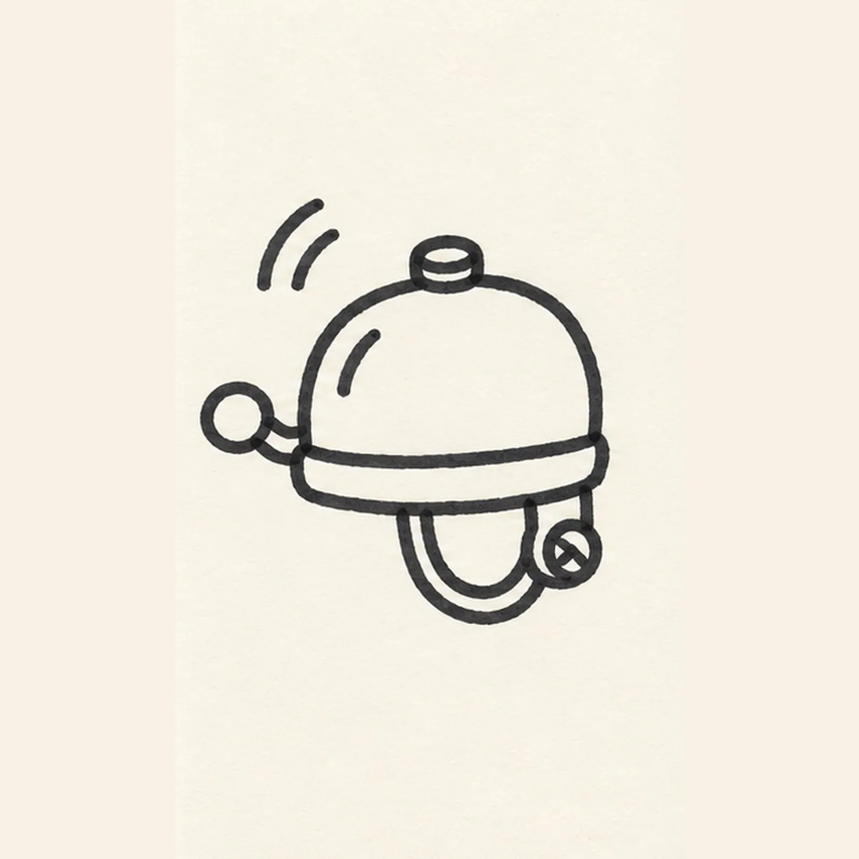 Add the lever and ring stage for how to draw a bicycle bell