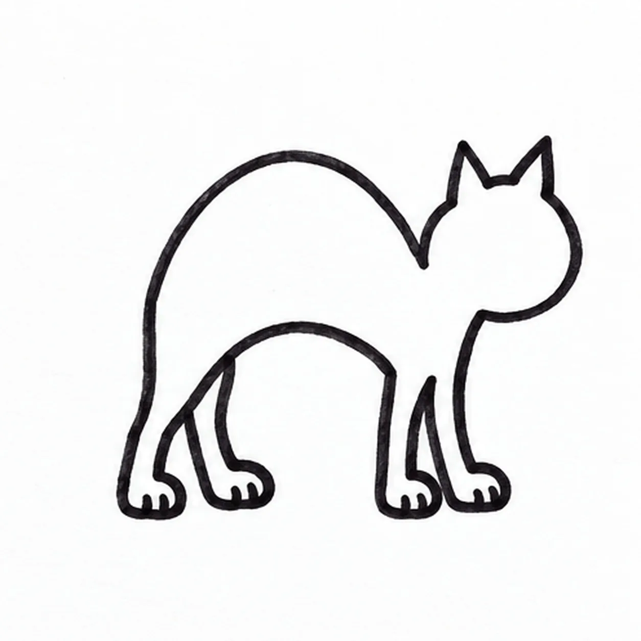 Set down four paws stage for how to draw a black cat