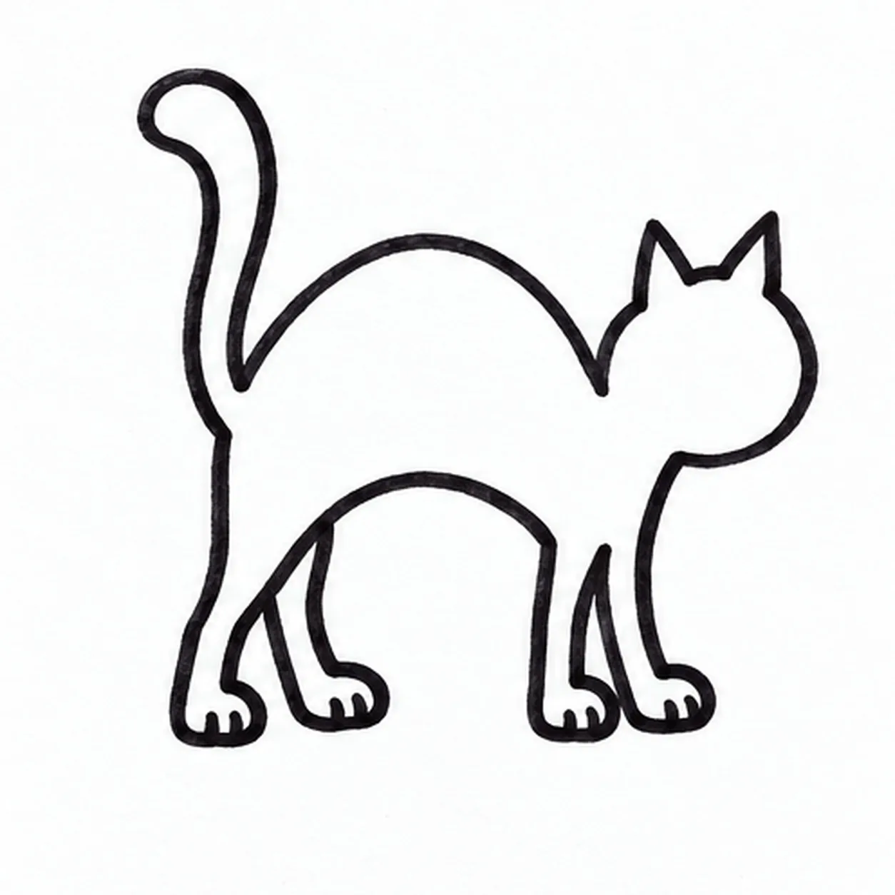 Curl the tail stage for how to draw a black cat