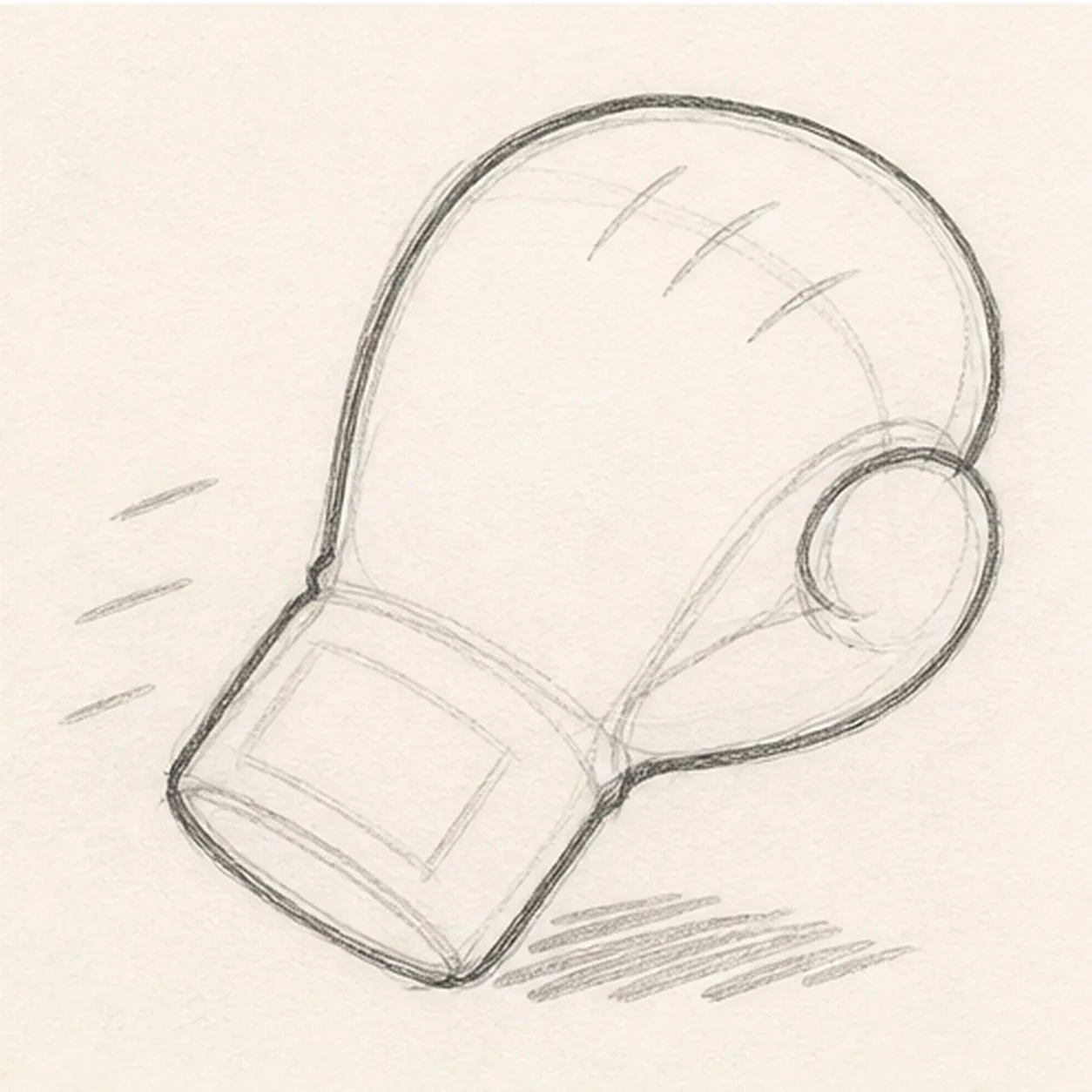 Shape the glove silhouette stage for how to draw a cartoon boxing glove