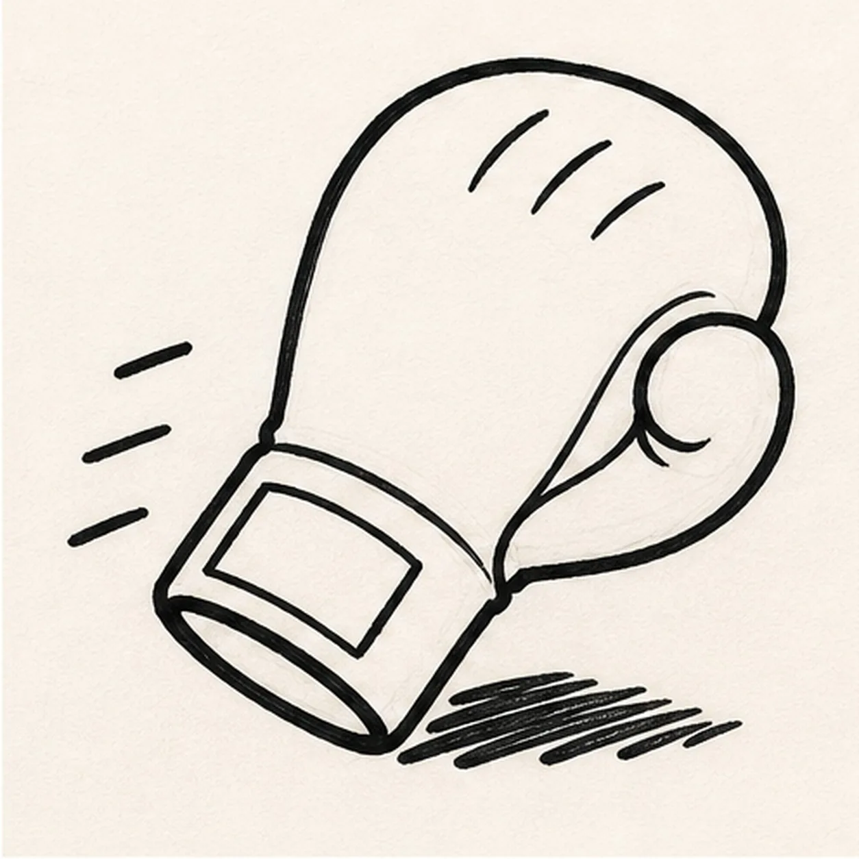 Ink the impact contour stage for how to draw a cartoon boxing glove