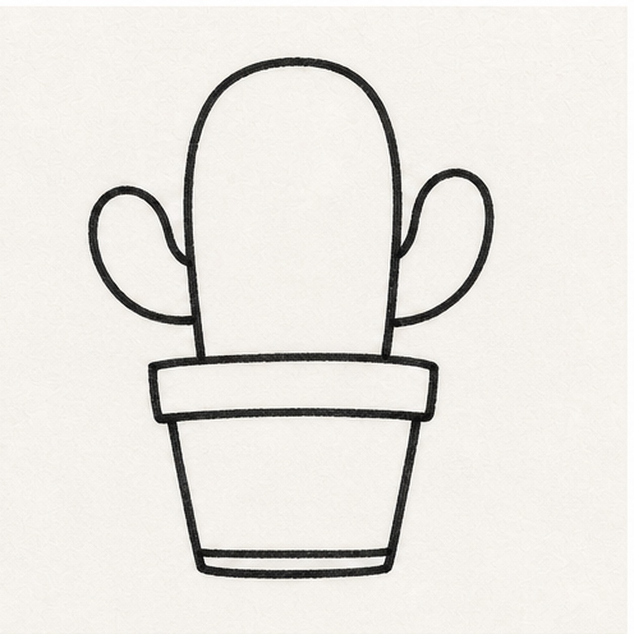 Add cactus arms stage for how to draw a cactus sticker