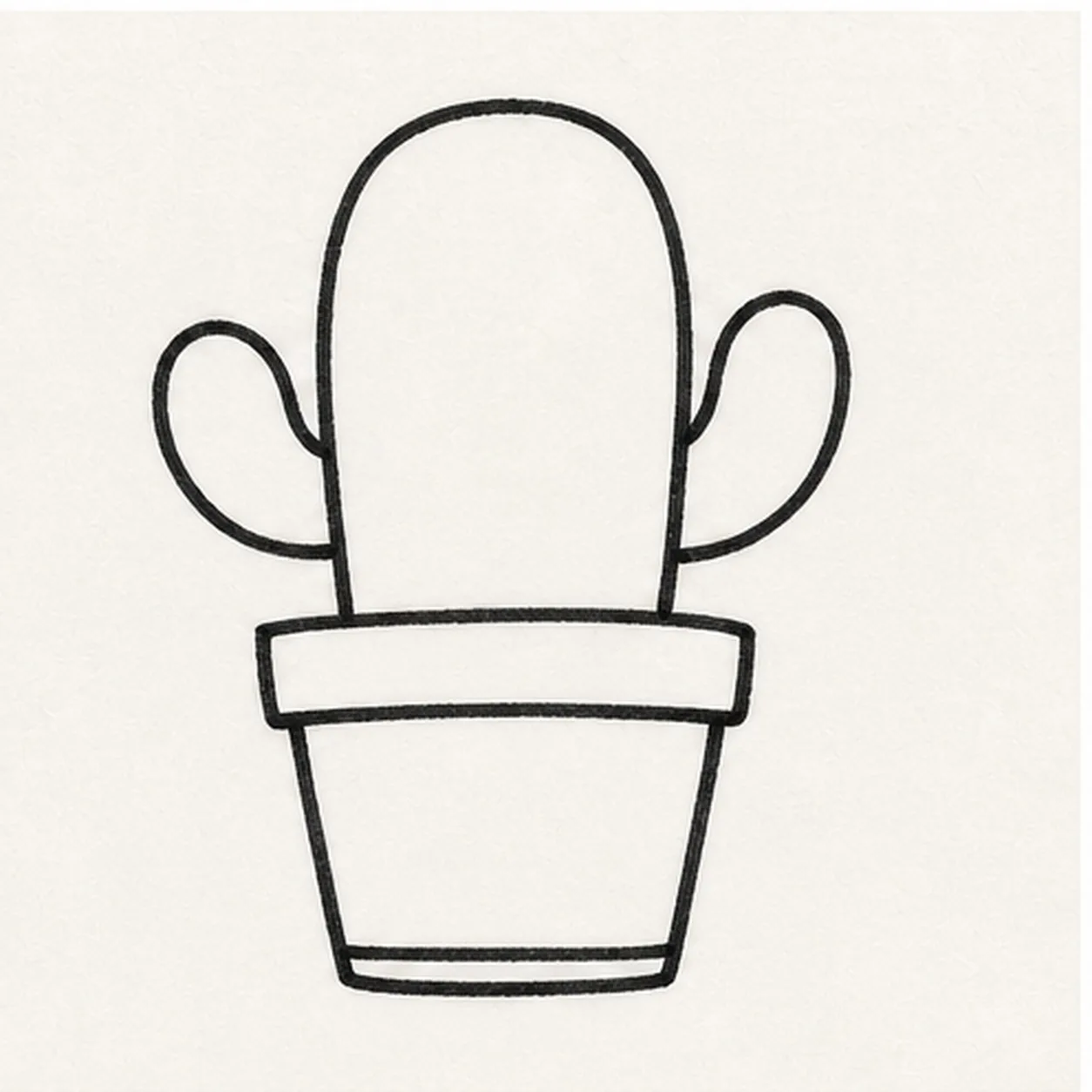 Add cactus arms stage for how to draw a cactus sticker