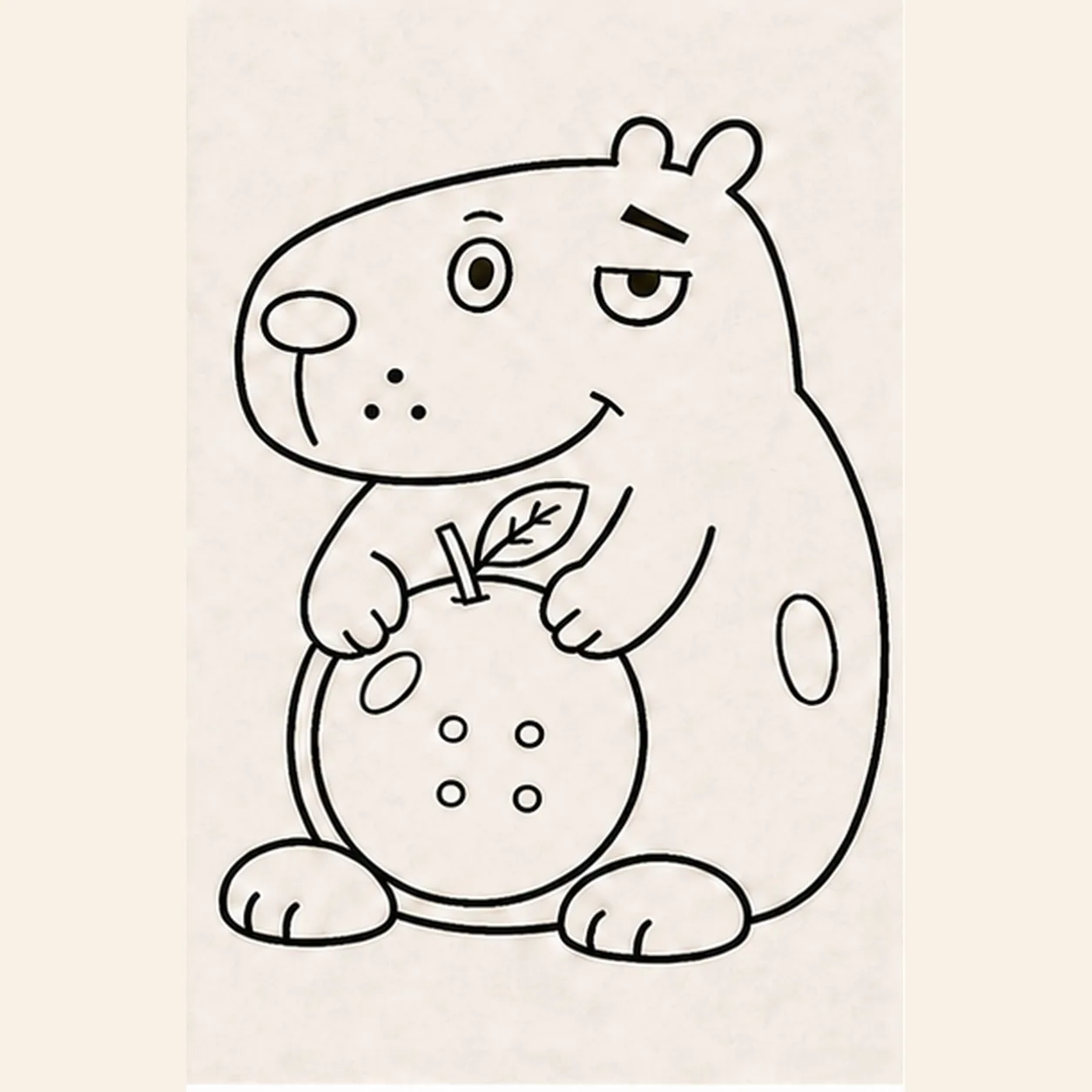 Add the leaf and small details stage for how to draw a cartoon capybara