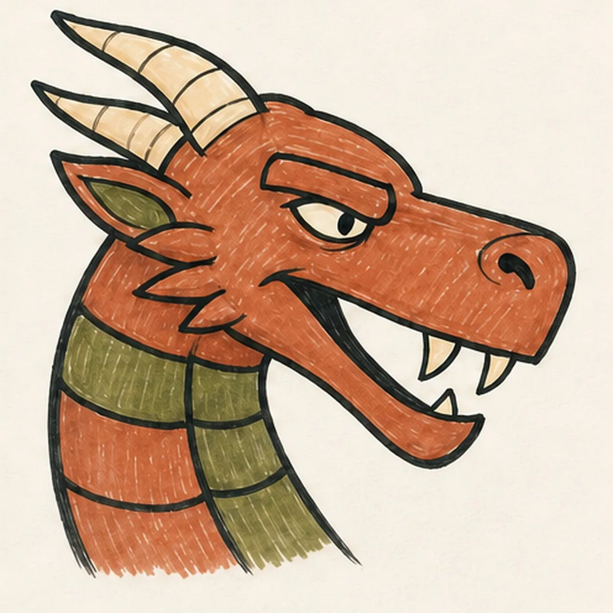 Ink the earthy dragon colors stage for how to draw a dragon head