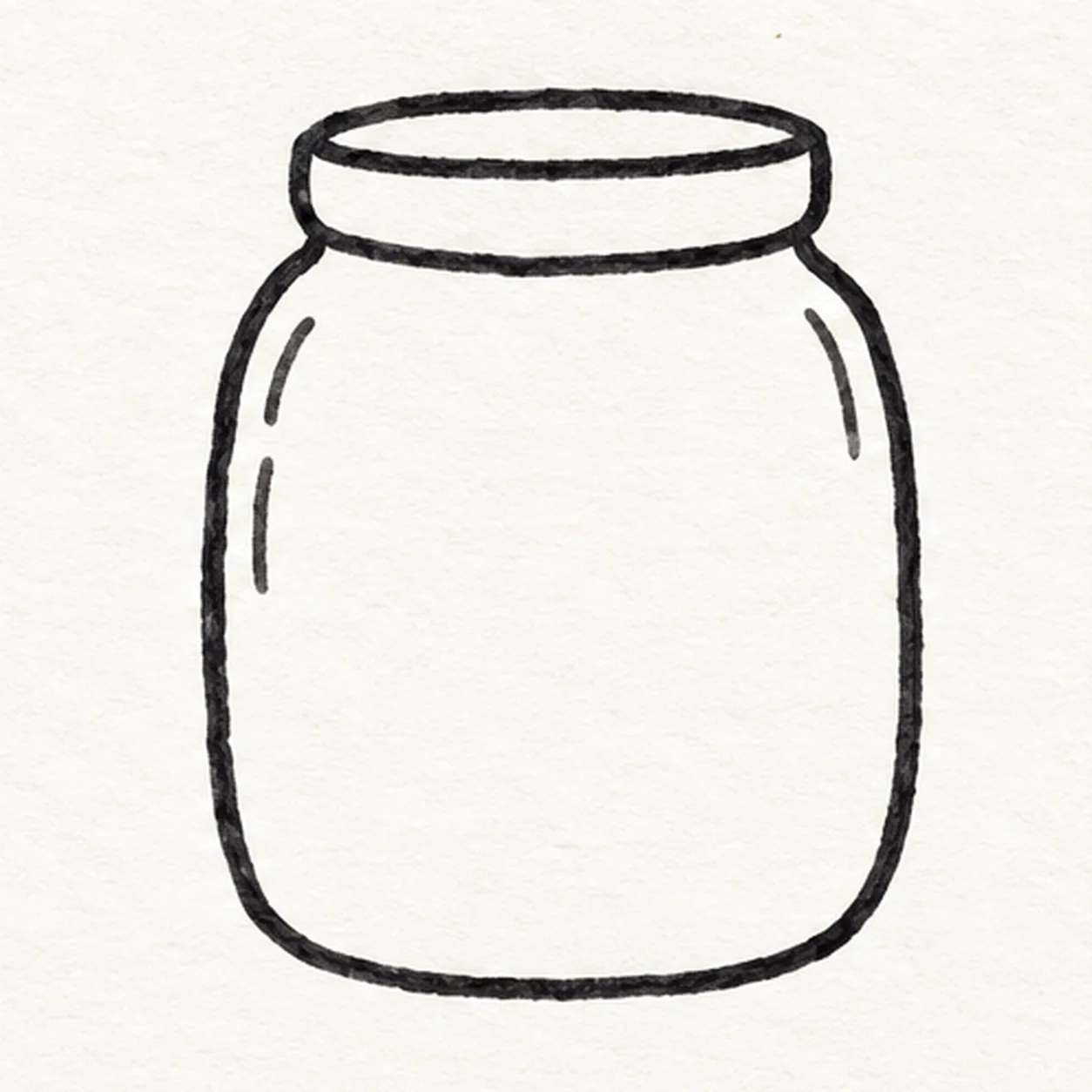 Shape the glass jar stage for how to draw a firefly