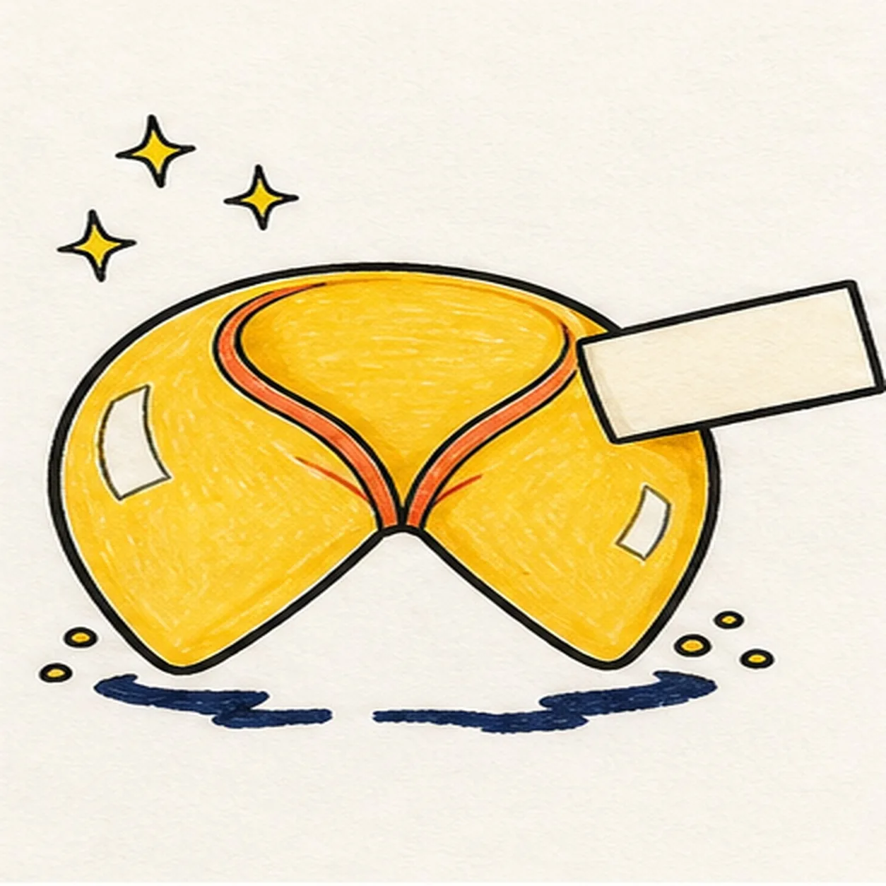 Ink and map the lucky colors stage for how to draw a fortune cookie