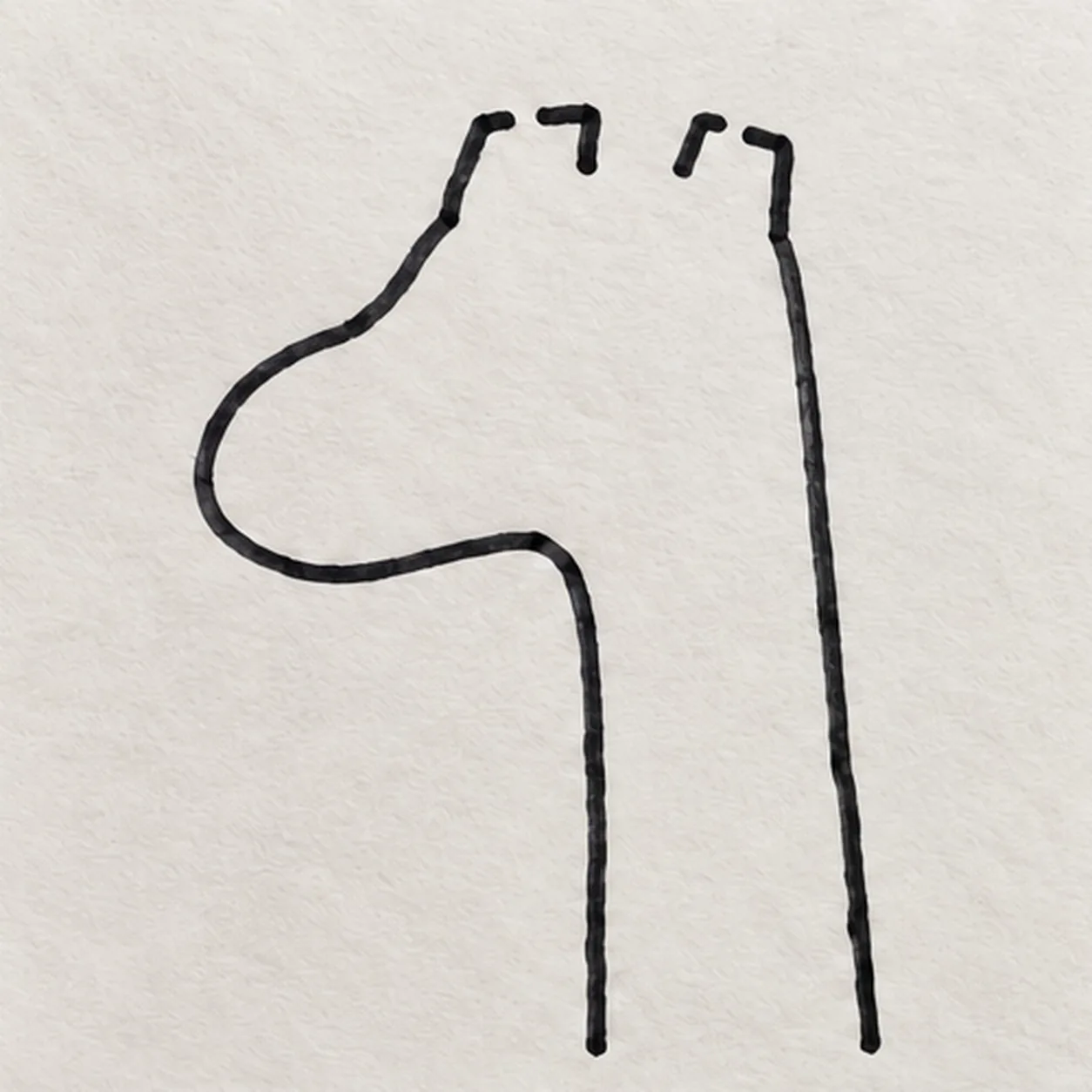 Shape the head and neck stage for how to draw a cartoon giraffe portrait