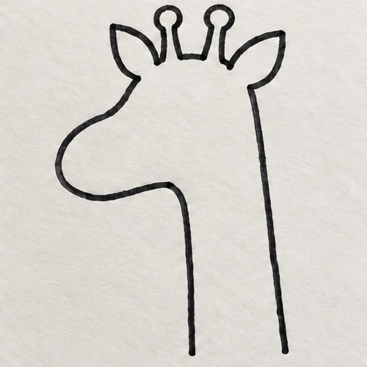 Attach ears and ossicones stage for how to draw a cartoon giraffe portrait