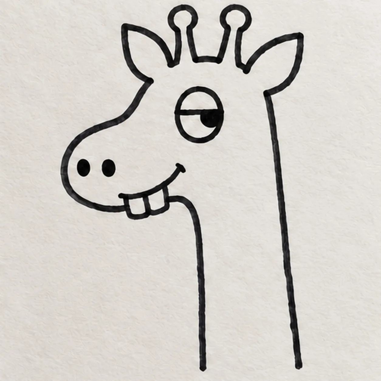Give it a side glance stage for how to draw a cartoon giraffe portrait