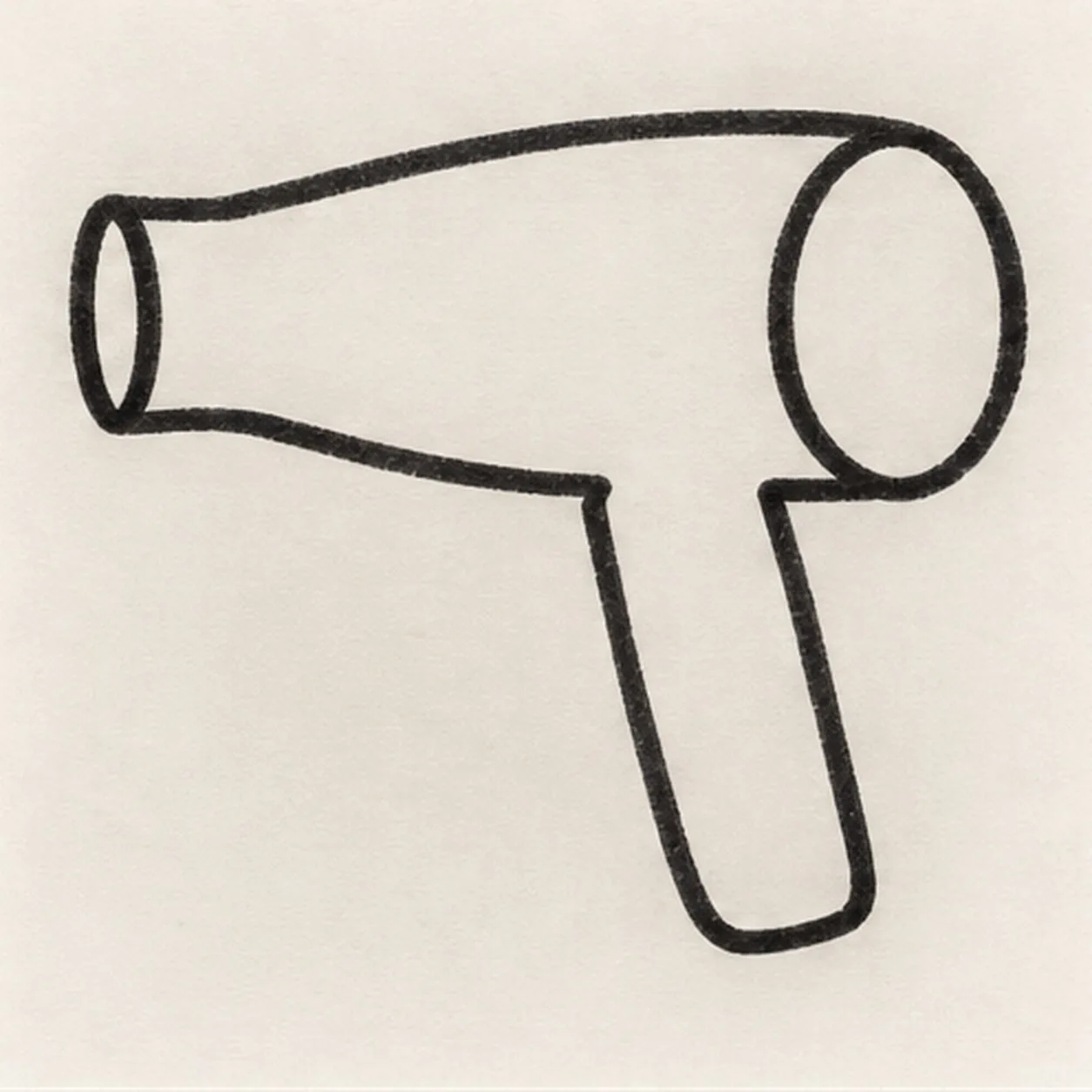 Attach the handle and intake stage for how to draw a cartoon hair dryer