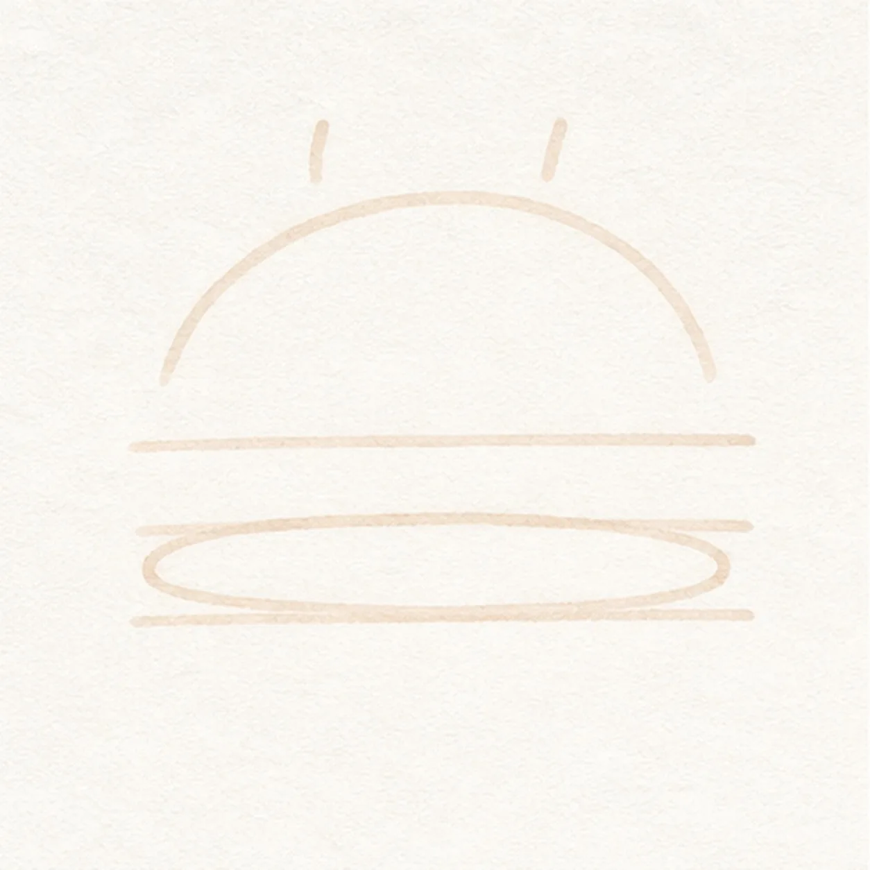 Stack the simple guides stage for how to draw a cartoon hamburger
