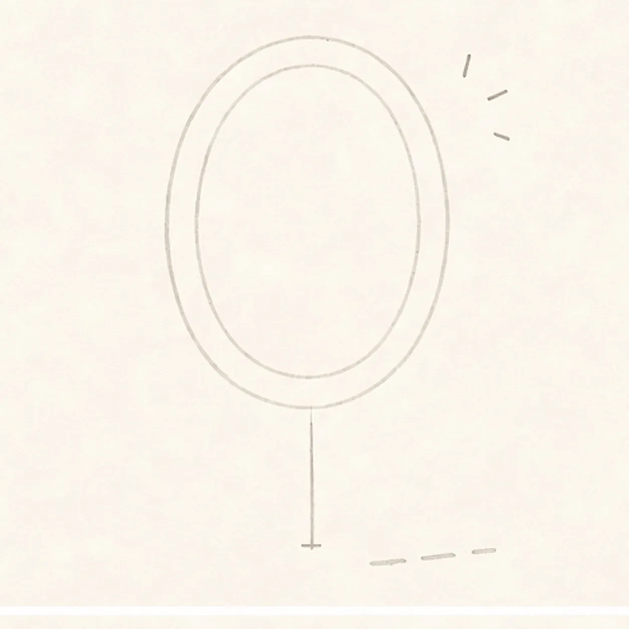 Map the mirror guides stage for how to draw a cartoon hand mirror