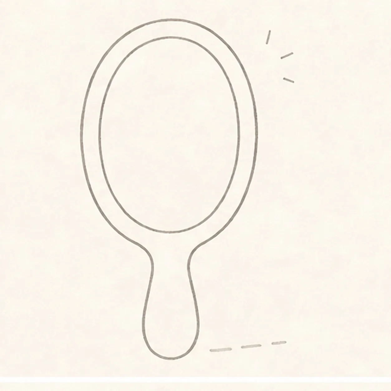 Attach handle and glass stage for how to draw a cartoon hand mirror