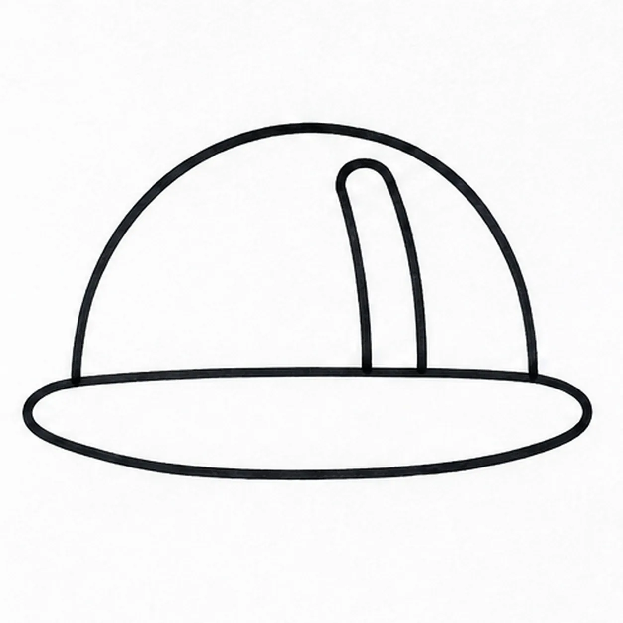Add the raised center rib stage for how to draw a hard hat