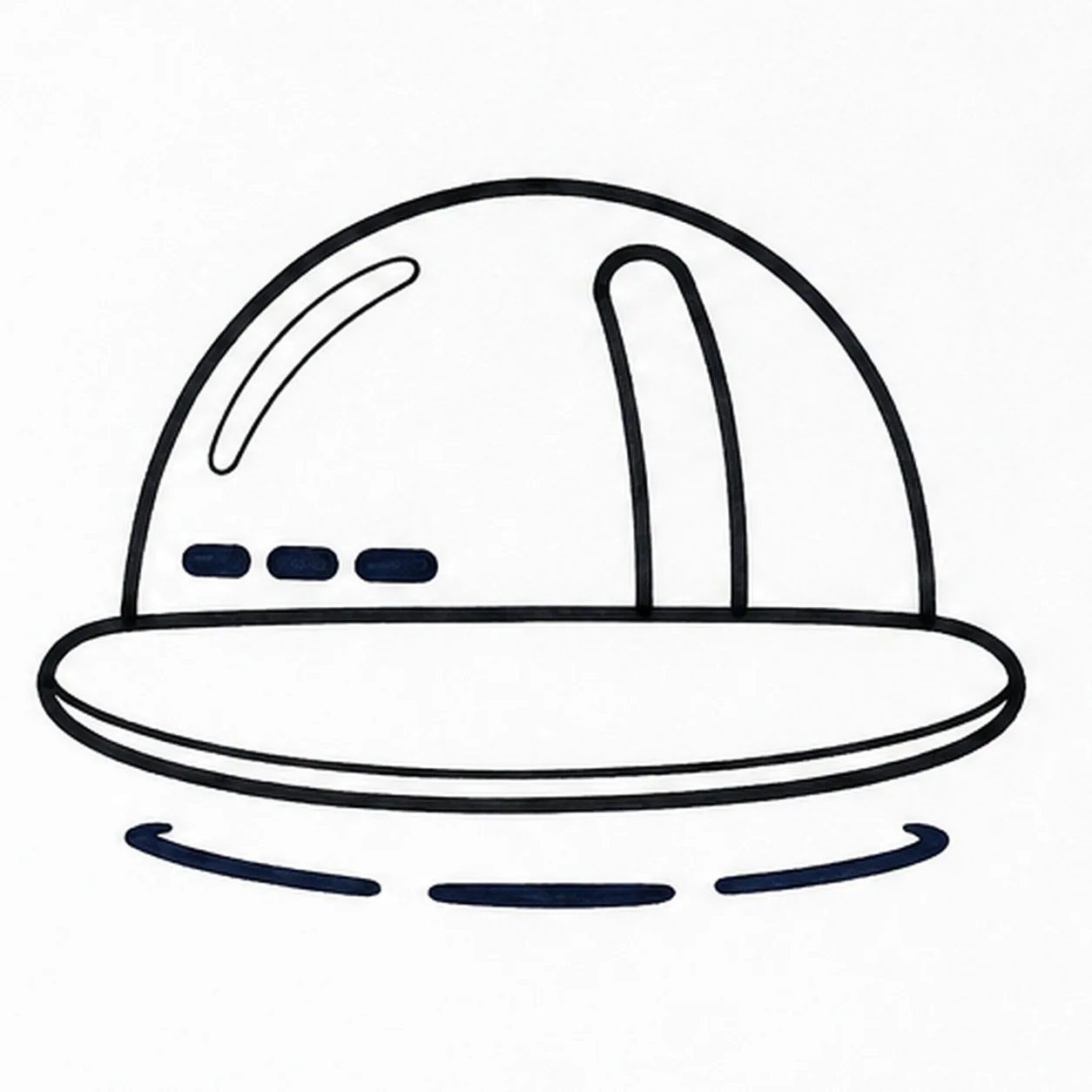 Draw vents shine and the lower rim stage for how to draw a hard hat