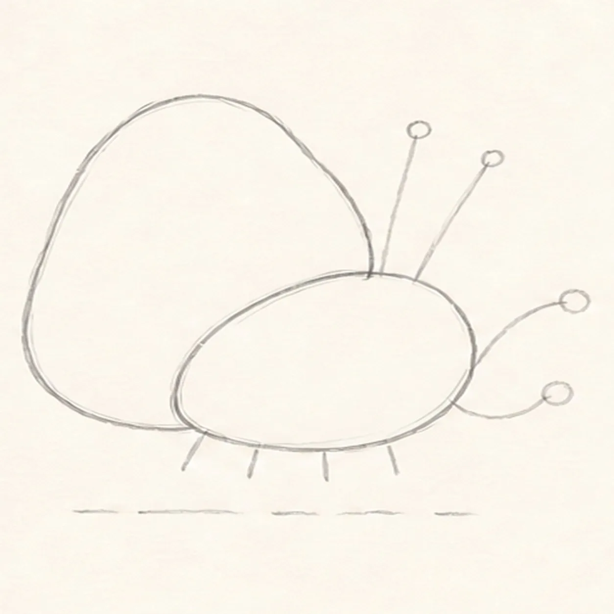 Connect shell and body stage for how to draw a cartoon hermit crab