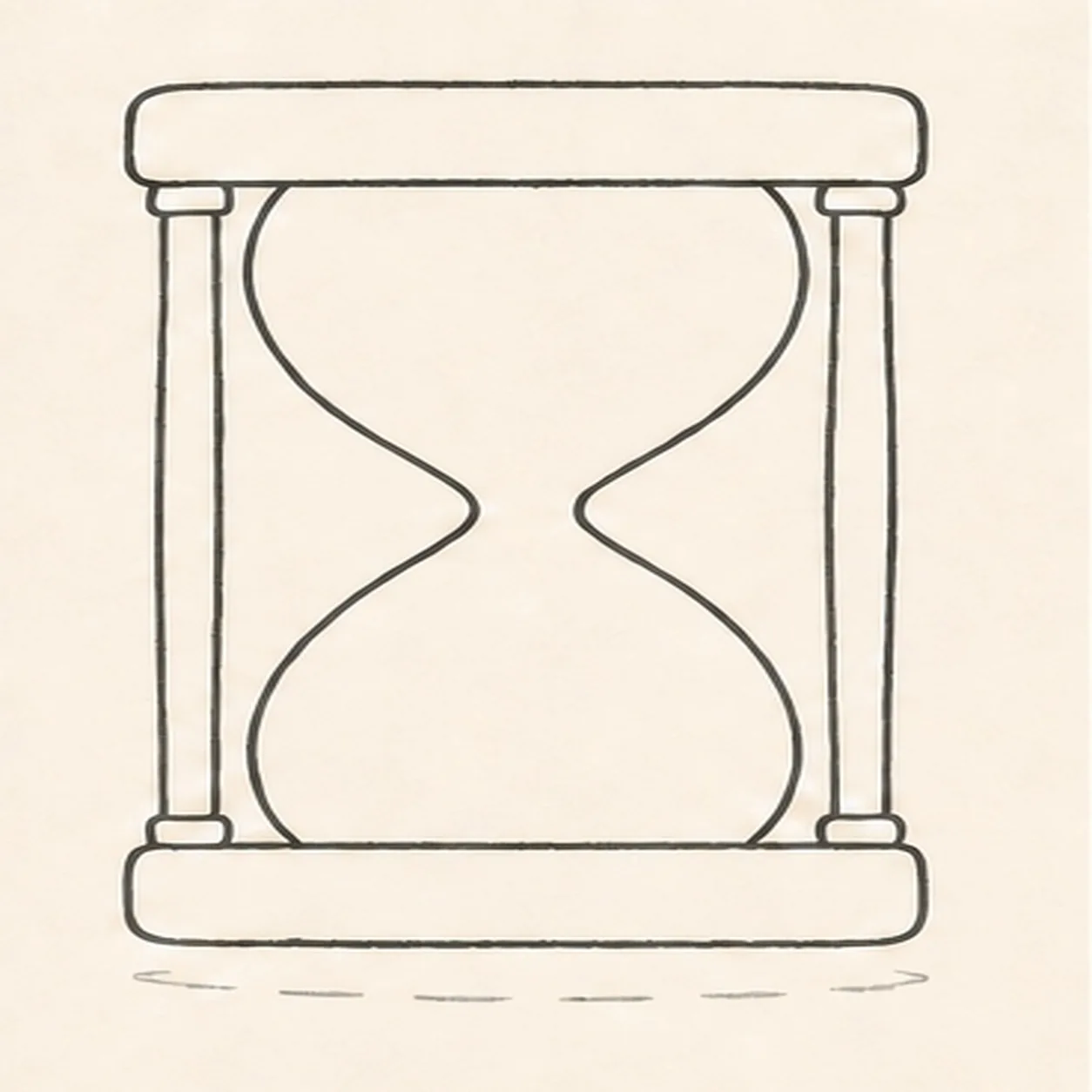 Connect glass and pillars stage for how to draw a cartoon hourglass