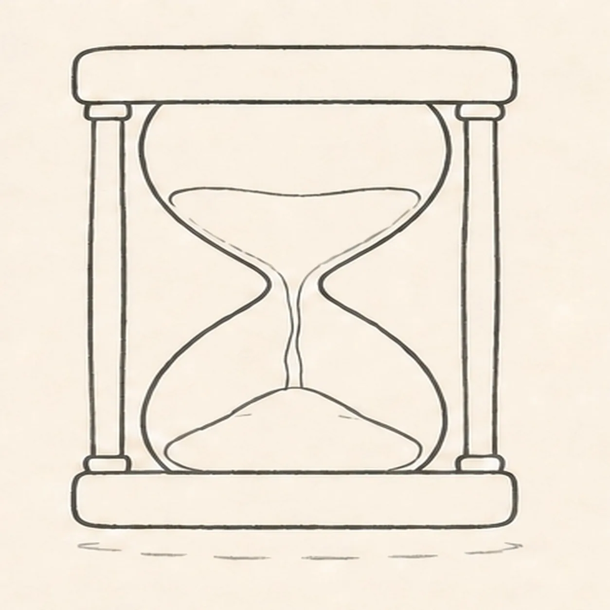 Draw the flowing sand stage for how to draw a cartoon hourglass