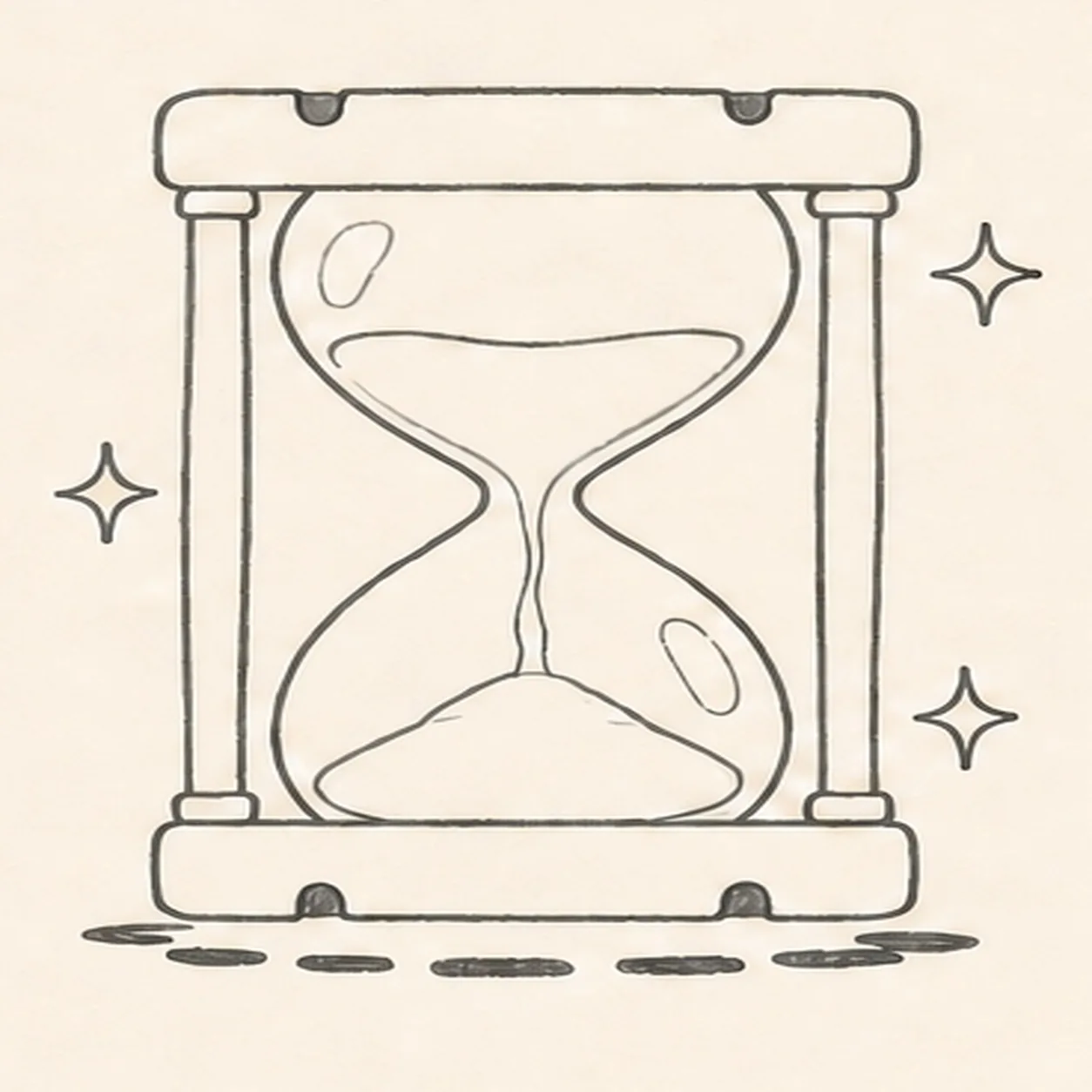 Add shine sparkle and frame detail stage for how to draw a cartoon hourglass