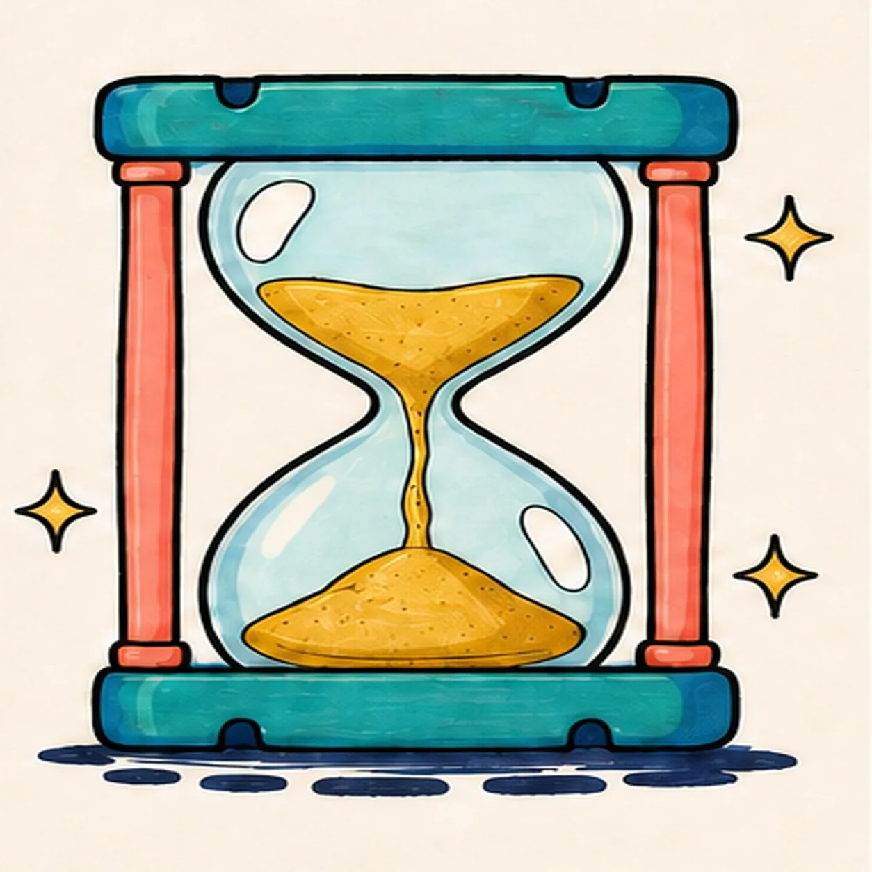 Pull the marker texture stage for how to draw a cartoon hourglass