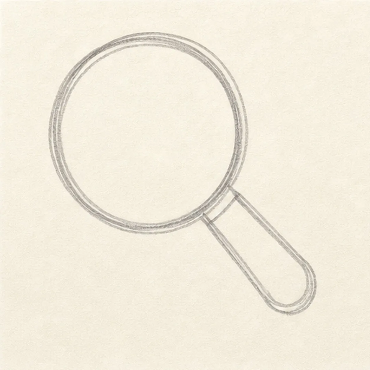 Block lens and handle stage for how to draw a magnifying glass doodle