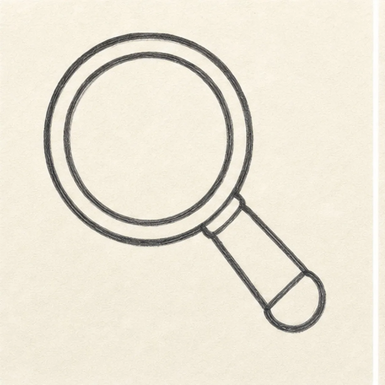 Thicken the rim stage for how to draw a magnifying glass doodle