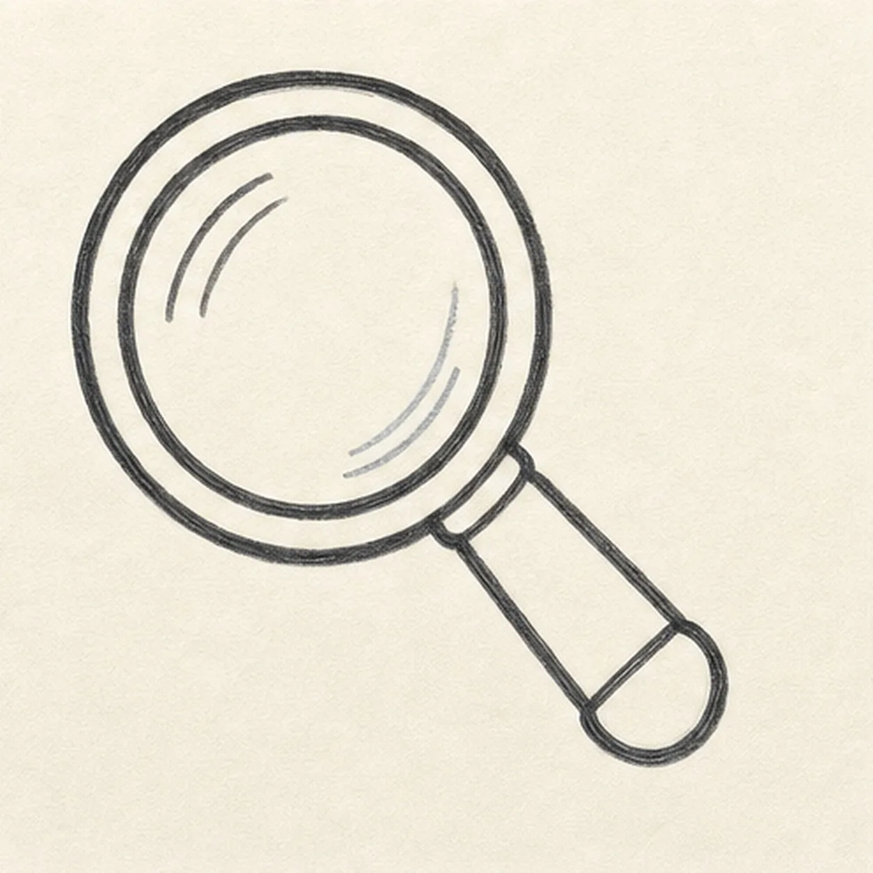 Add glass shine stage for how to draw a magnifying glass doodle
