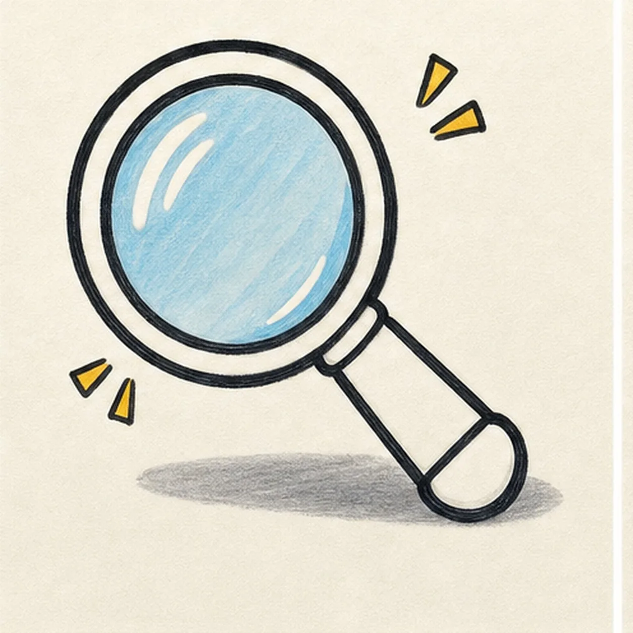 Color the glass stage for how to draw a magnifying glass doodle