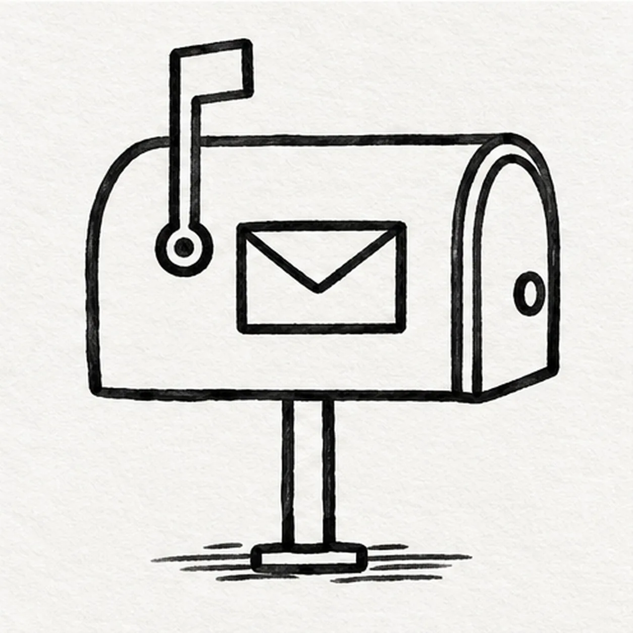 Mark the mail and ground stage for how to draw a mailbox