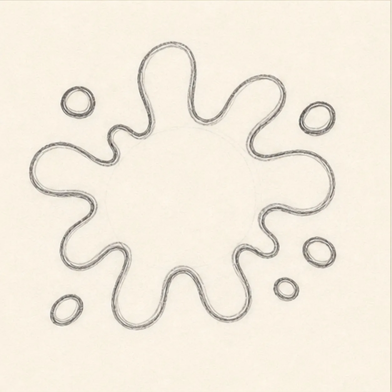 Drop little dots stage for how to draw a paint splat doodle