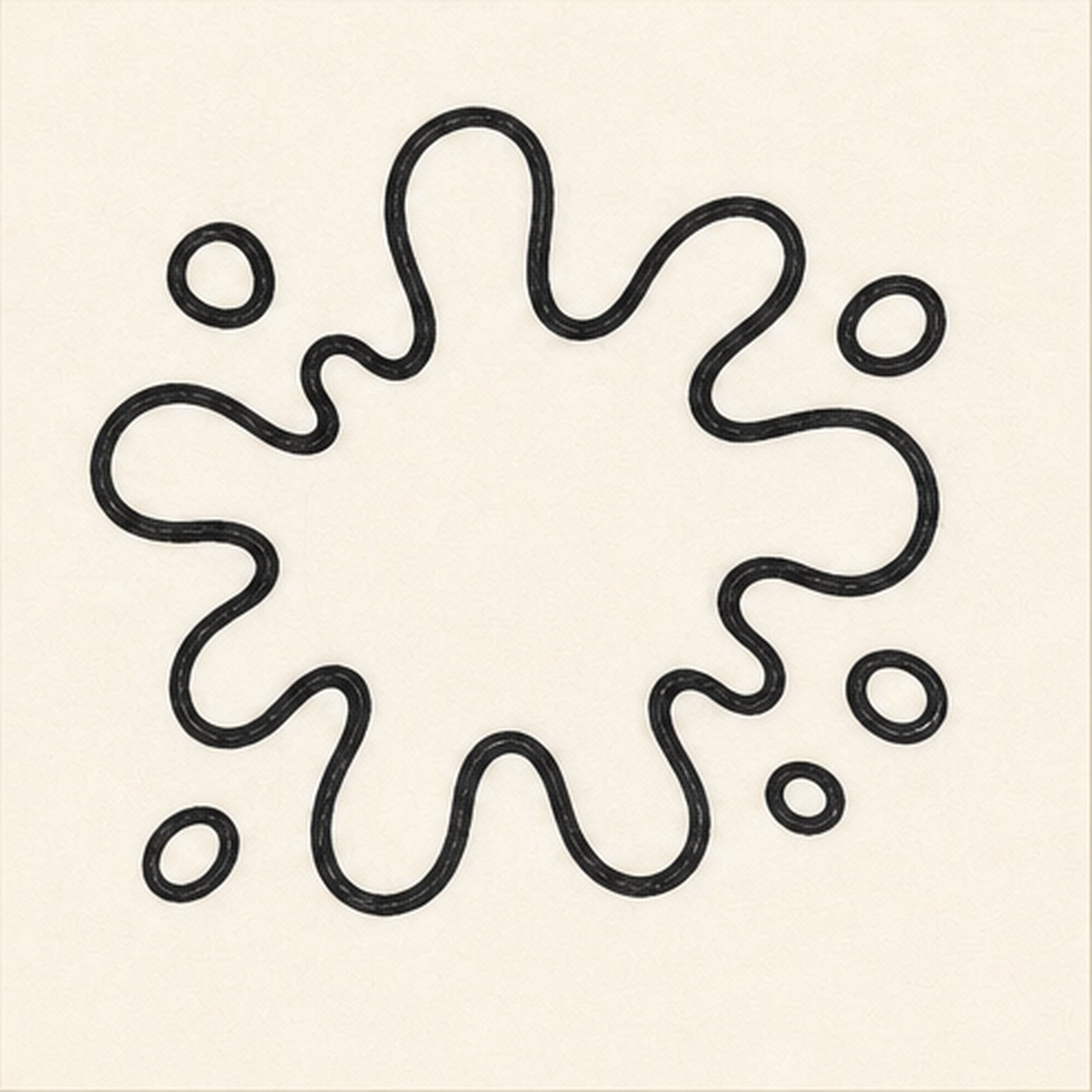 Ink the splat edge stage for how to draw a paint splat doodle