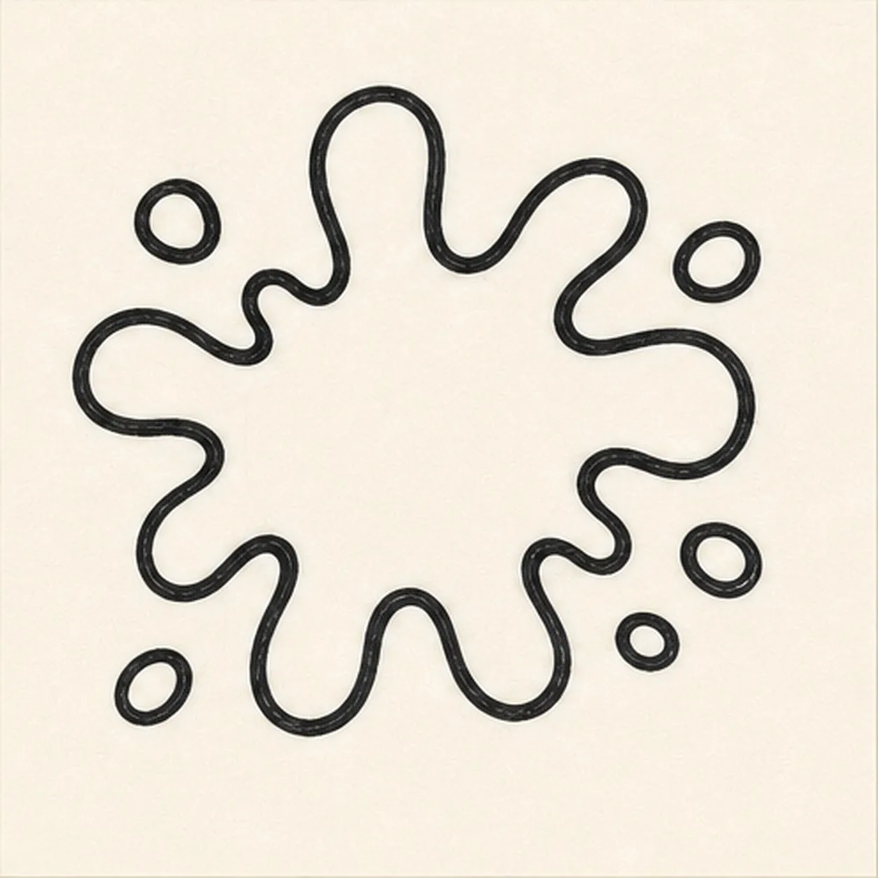 Ink the splat edge stage for how to draw a paint splat doodle