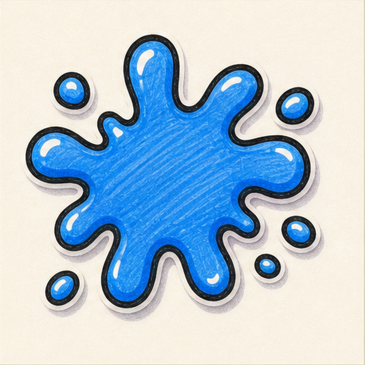 Fill the color splash stage for how to draw a paint splat doodle